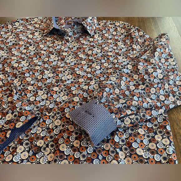 NWOT Johnston & Murphy Navy Button Down Shirt - Size XL - Picture 5 of 8